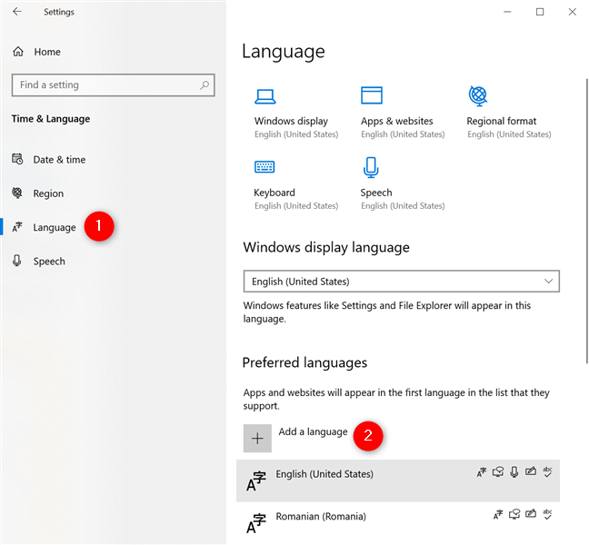 نصب و تنظیم زبان در ویندوز 10: نحوه تغییر زبان  ویندوز 10